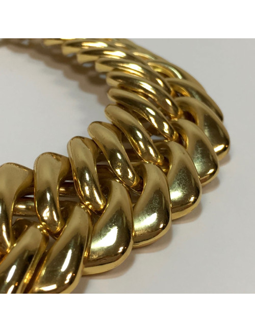 YVES SAINT LAURENT vintage knit necklace in gilt metal