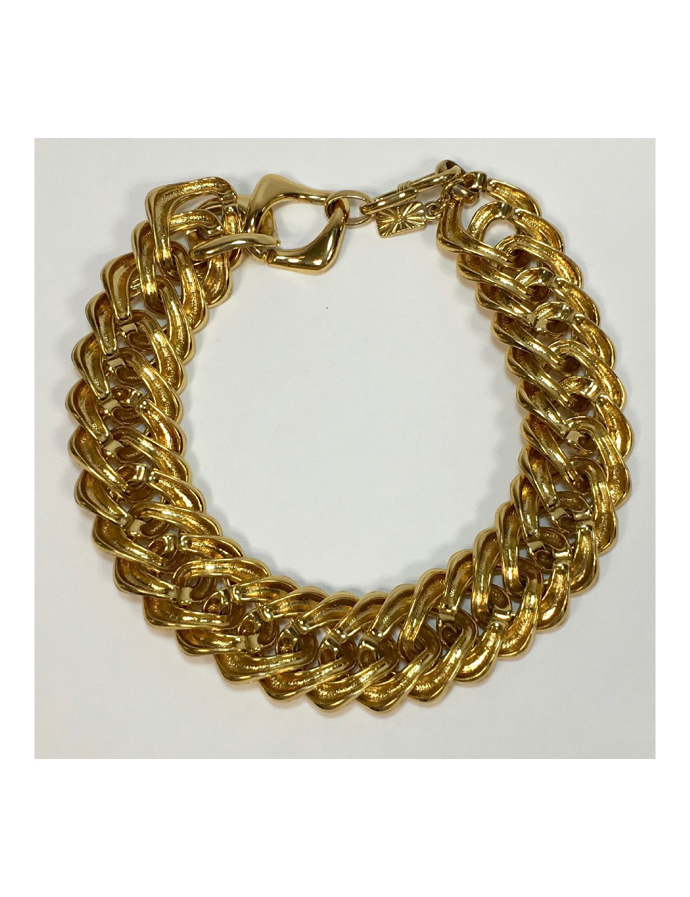 YVES SAINT LAURENT vintage knit necklace in gilt metal