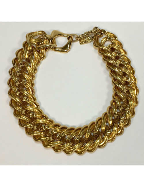 YVES SAINT LAURENT vintage knit necklace in gilt metal