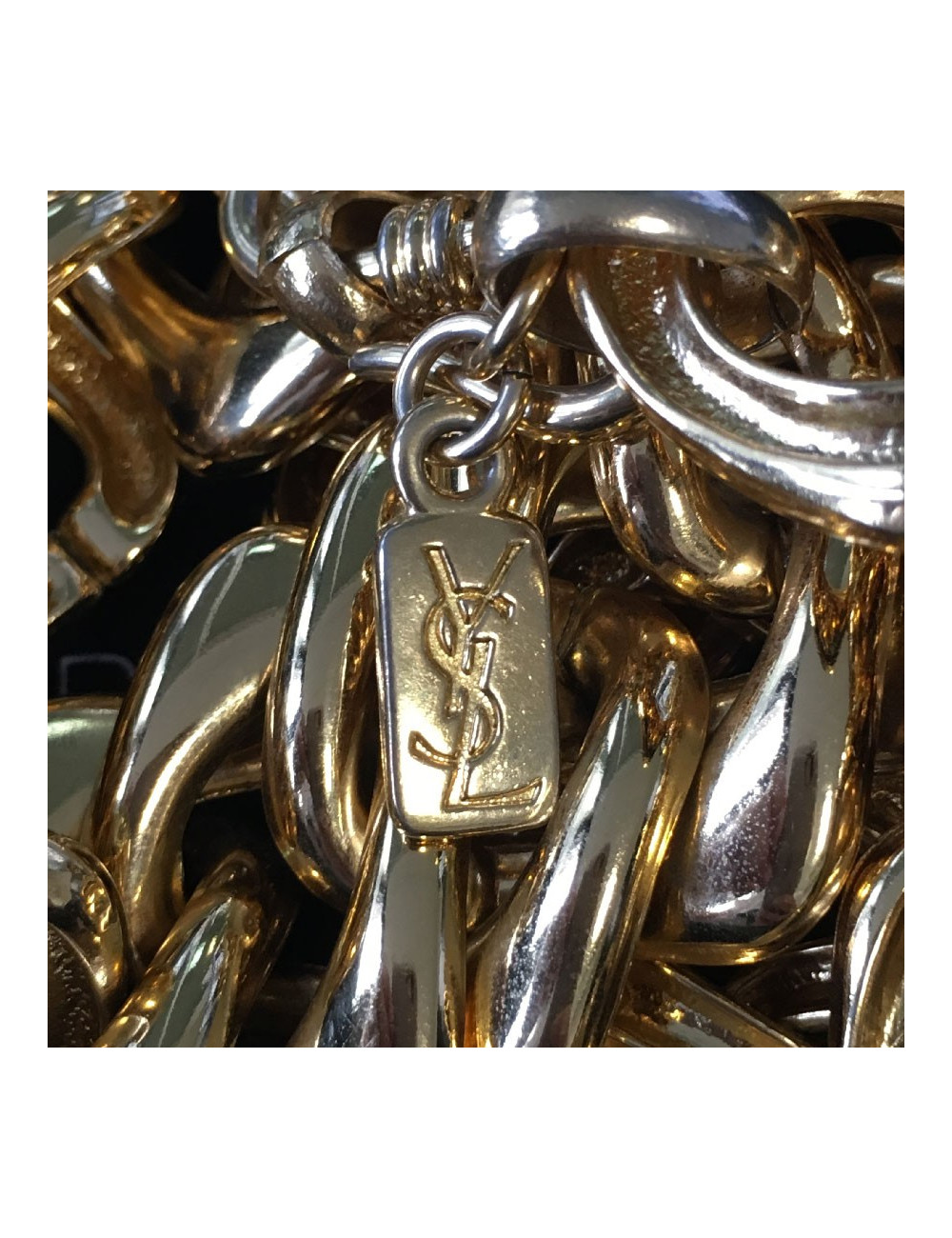 YVES SAINT LAURENT vintage knit necklace in gilt metal