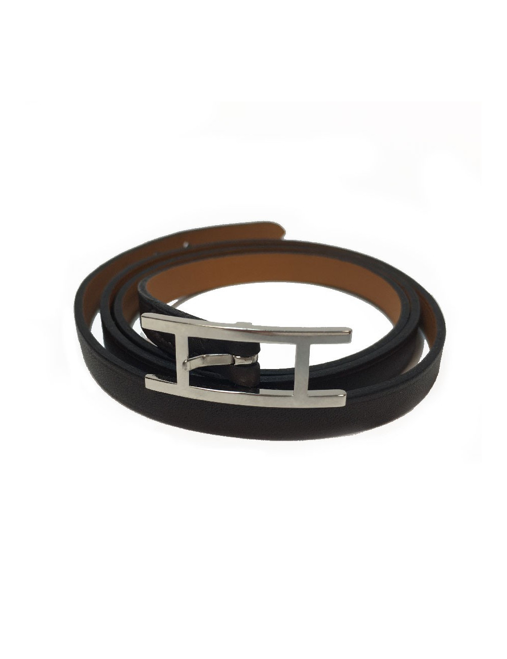 HERMES 'Hapi'3 Bracelet in brown leather