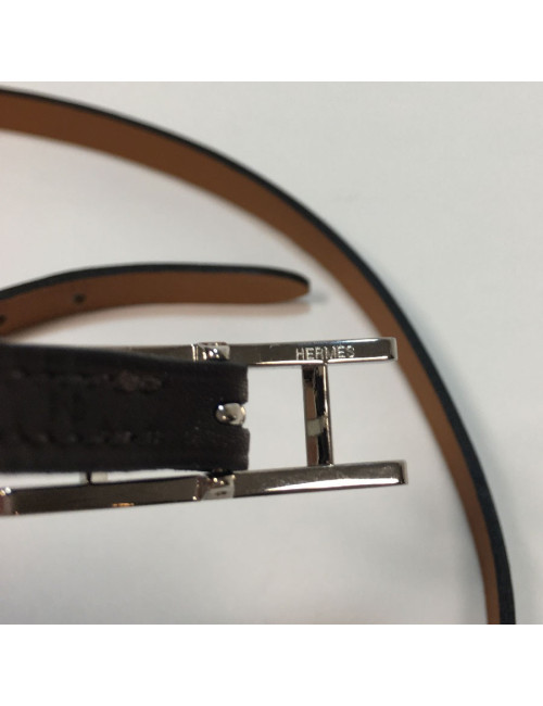 Bracelet HERMES 'Hapi' multi tours en cuir marron