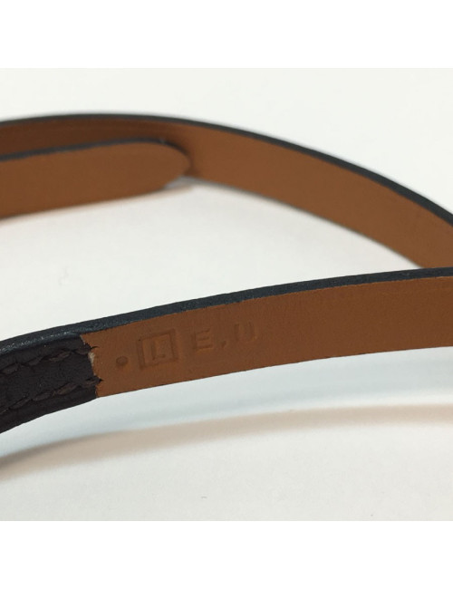 HERMES 'Hapi'3 Bracelet in brown leather