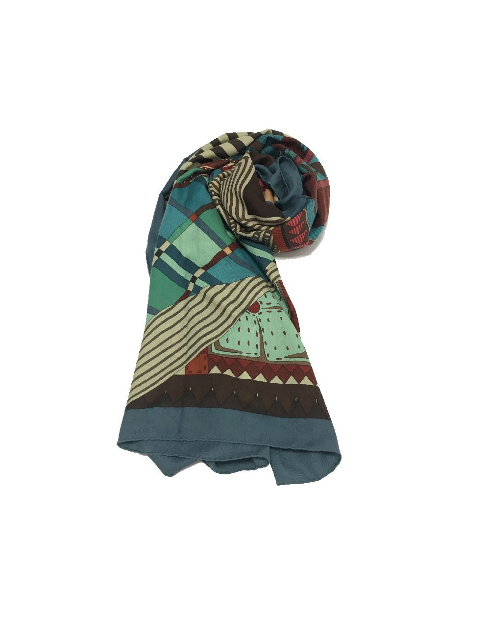 HERMES shawl Coupons Indiens in cashmere and silk