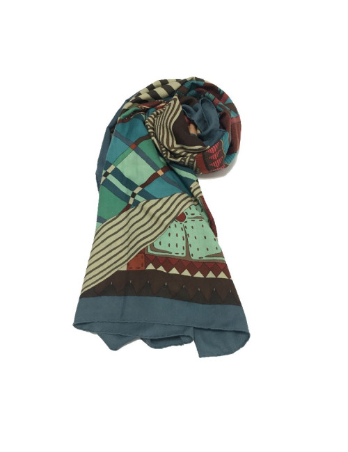 HERMES shawl Coupons Indiens in cashmere and silk