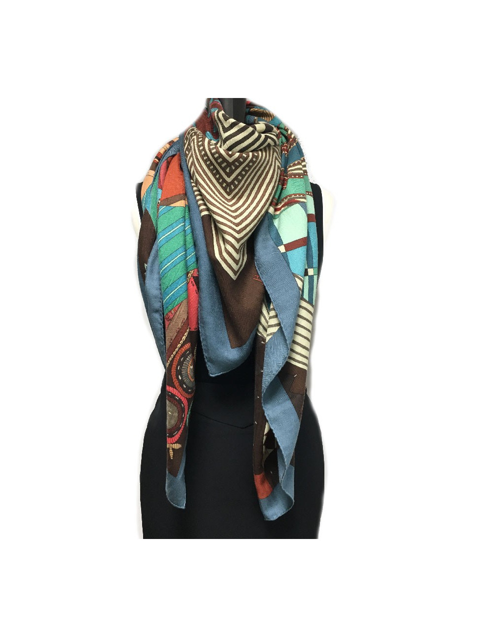 HERMES shawl Coupons Indiens in cashmere and silk