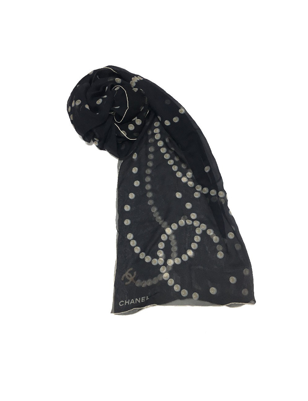 Foulard CHANEL en soie noire