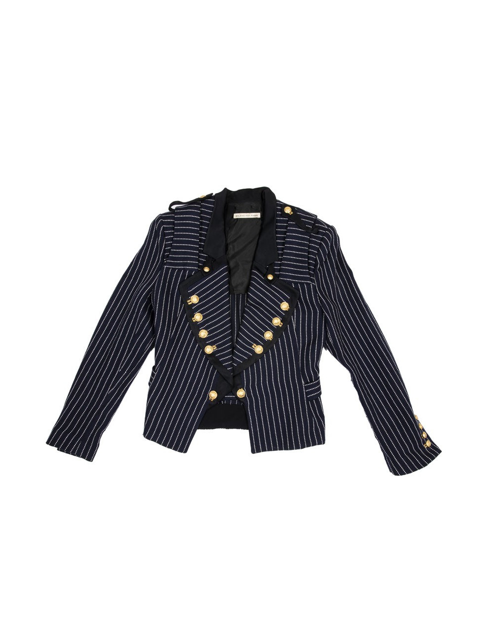 Veste T 42 BALENCIAGA bleu marine avec rayures blanches