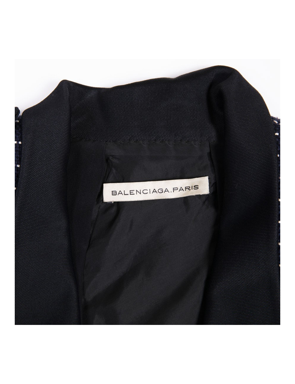 BALENCIAGA  jacket in navy blue cotton and white stripes size 42