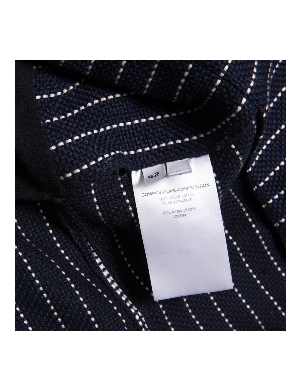 Veste T 42 BALENCIAGA bleu marine avec rayures blanches