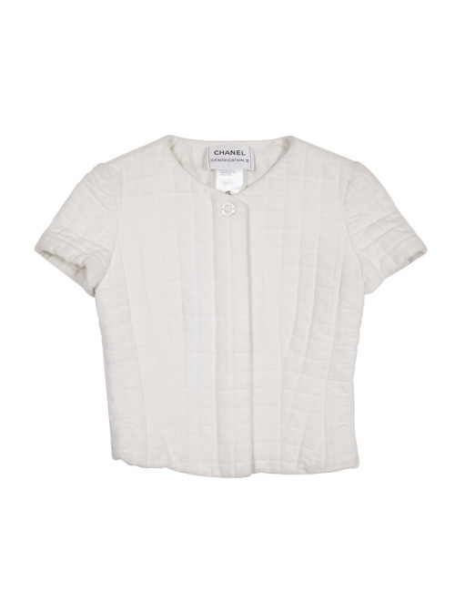 Veste CHANEL courte blanche matelassée T36