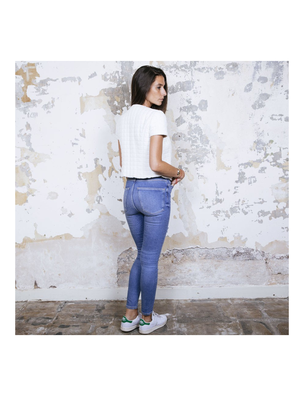 Veste CHANEL courte blanche matelassée T36