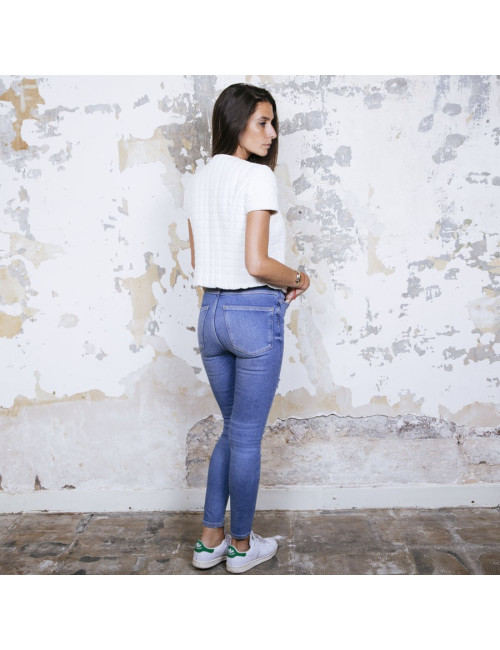 Veste CHANEL courte blanche matelassée T36