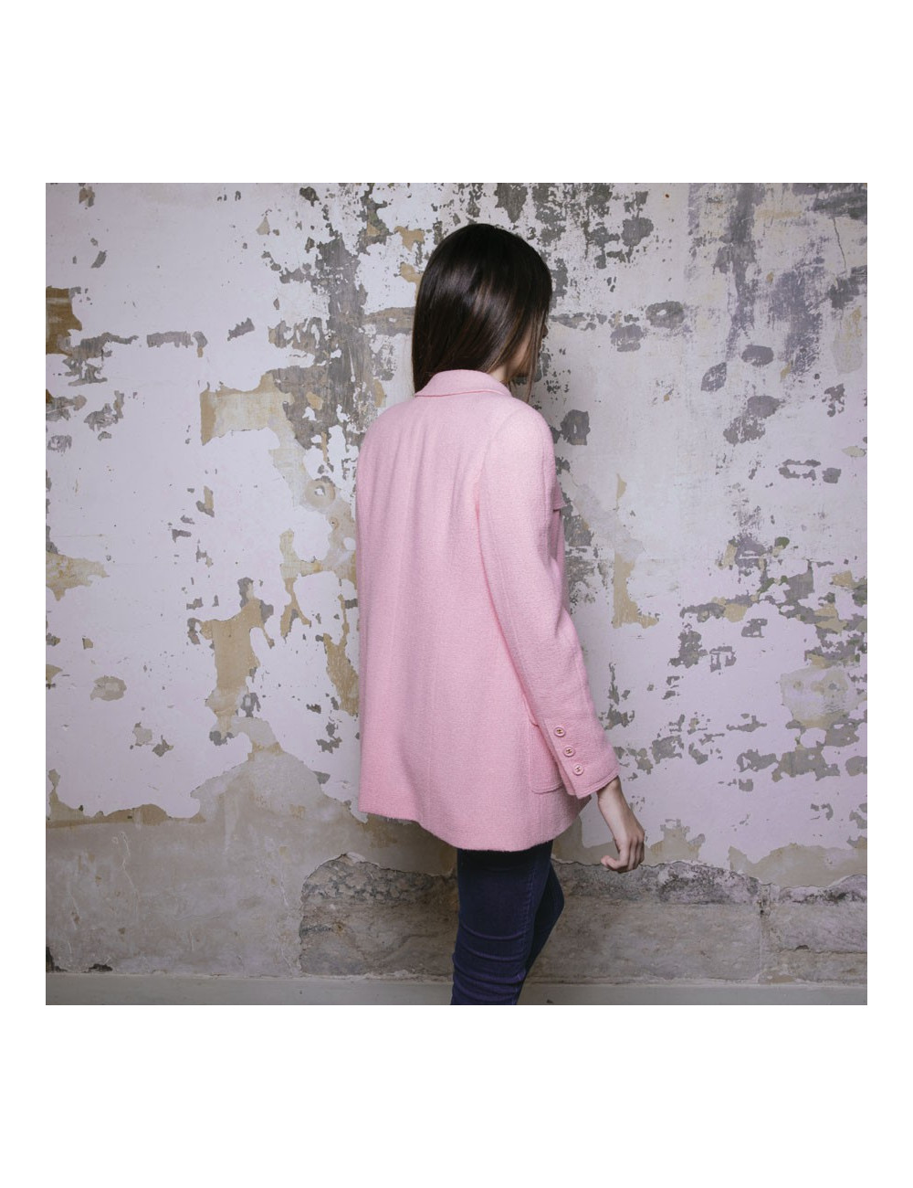 Veste T 38 CHANEL tweed rose