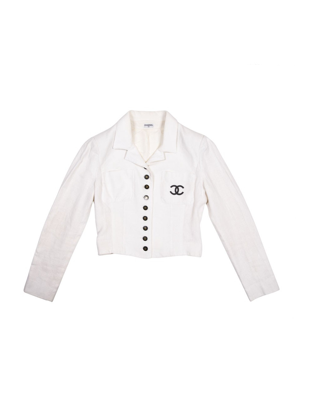 Veste CHANEL en lin écru