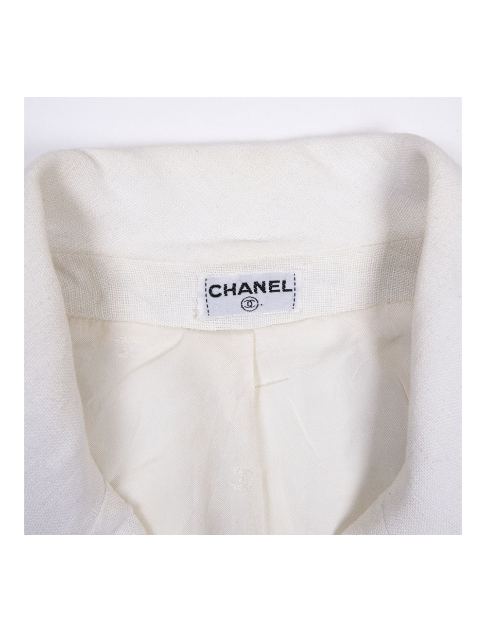 Veste CHANEL en lin écru