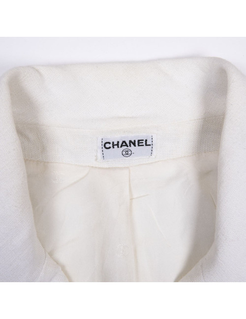Veste CHANEL en lin écru