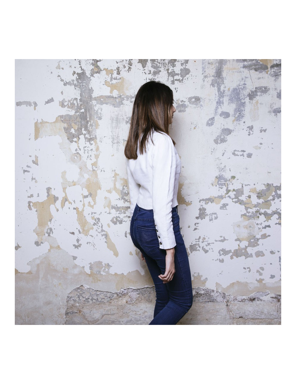 Veste CHANEL en lin écru