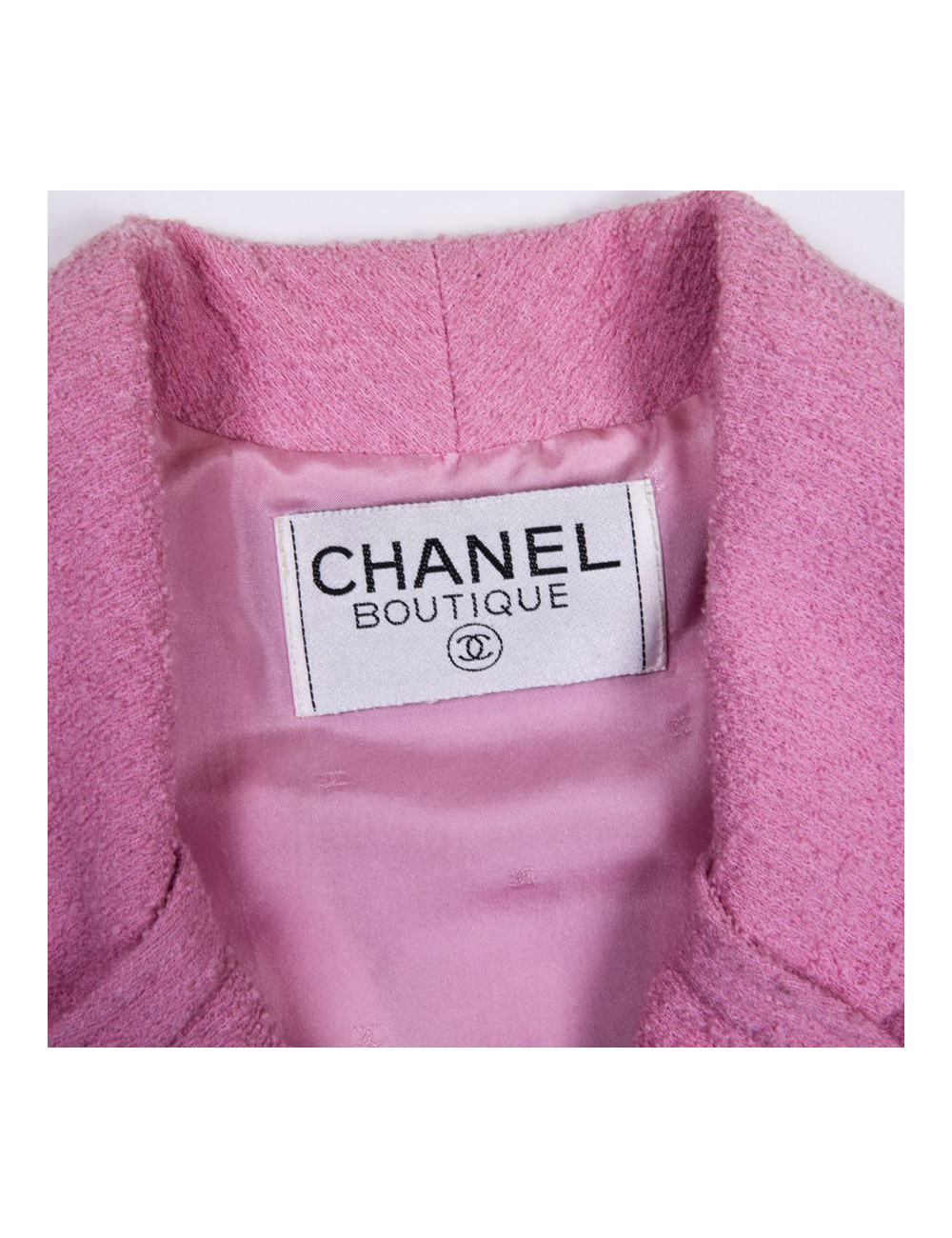 CHANEL jacket in pink tweed wool size 38FR