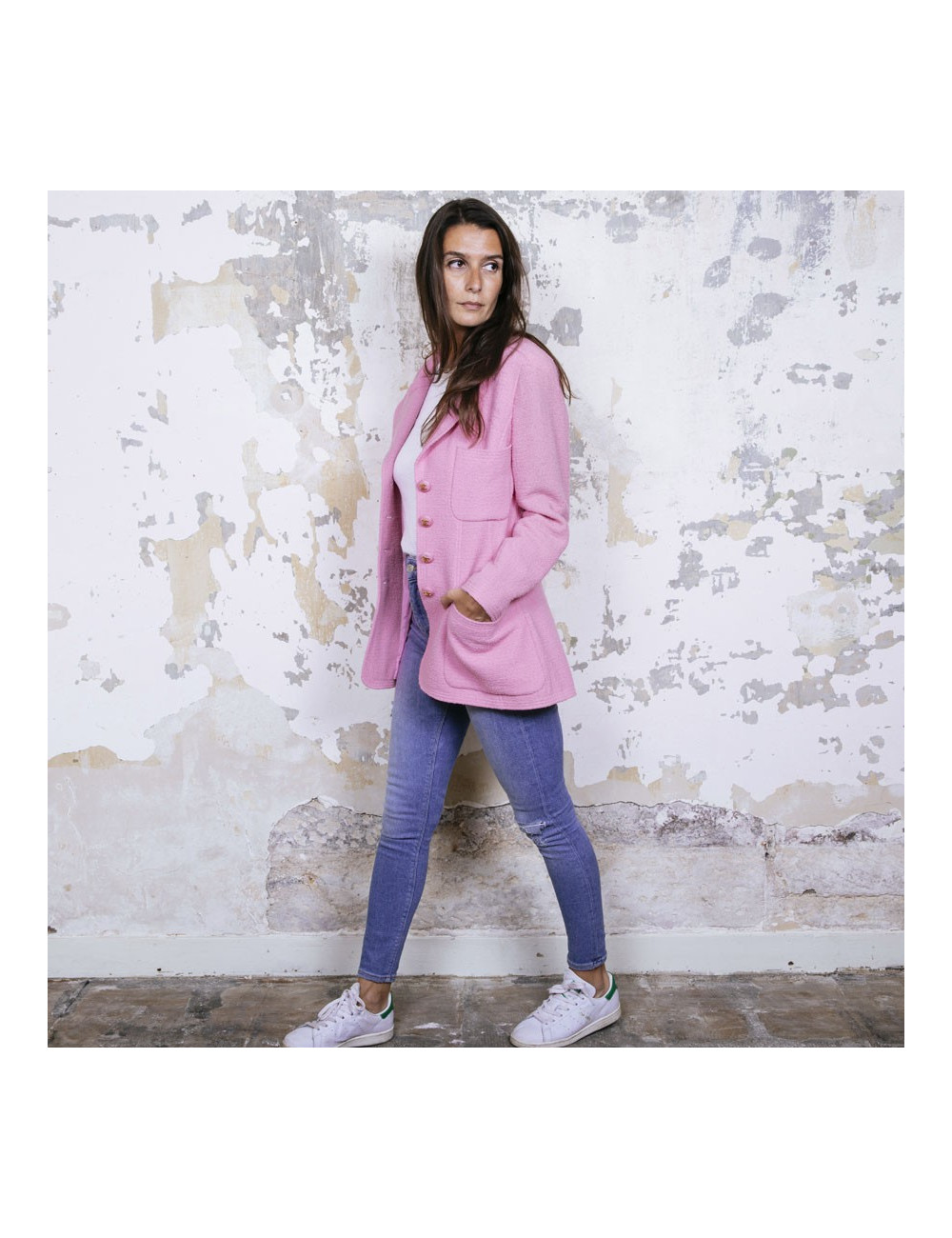 Veste CHANEL tweed rose 