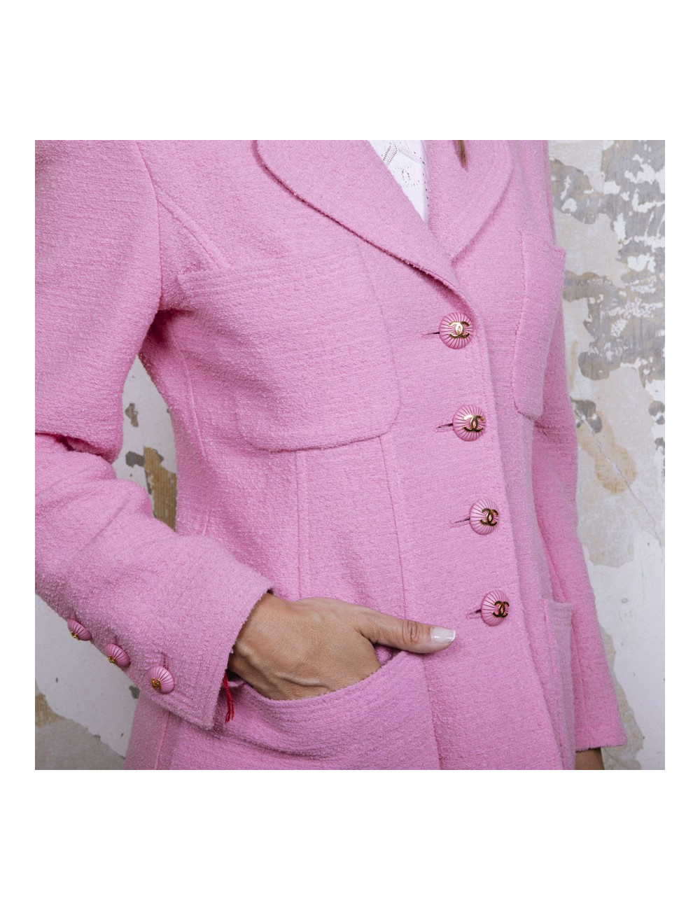 Veste CHANEL tweed rose 