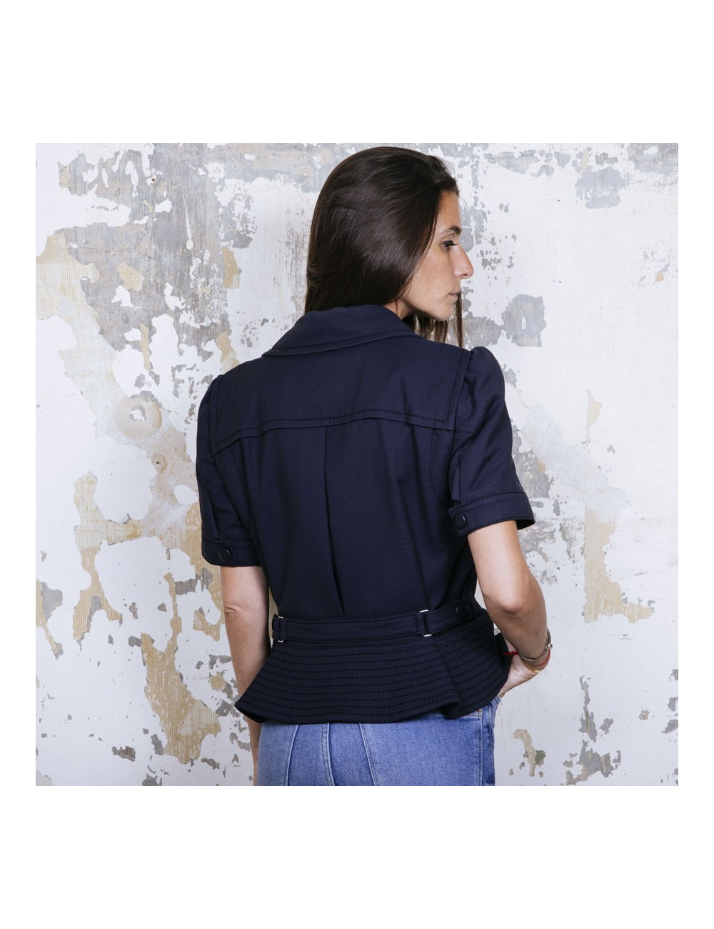 Veste LOUIS VUITTON T42  manches courtes bleu