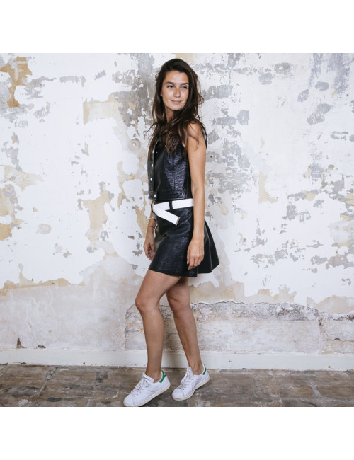 Ensemble blouson et jupe COURREGES noir