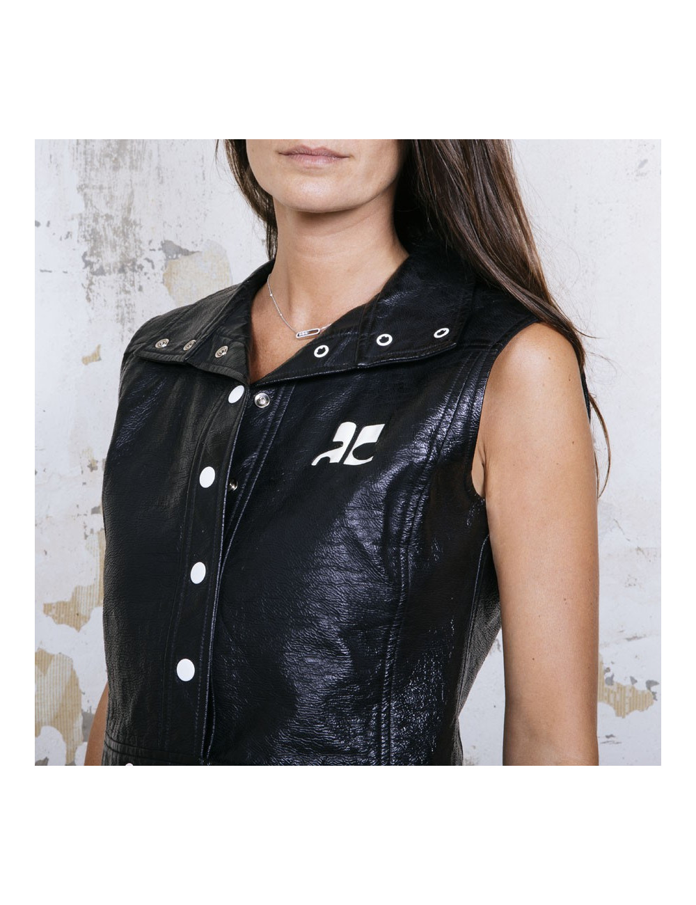 Ensemble blouson et jupe COURREGES noir