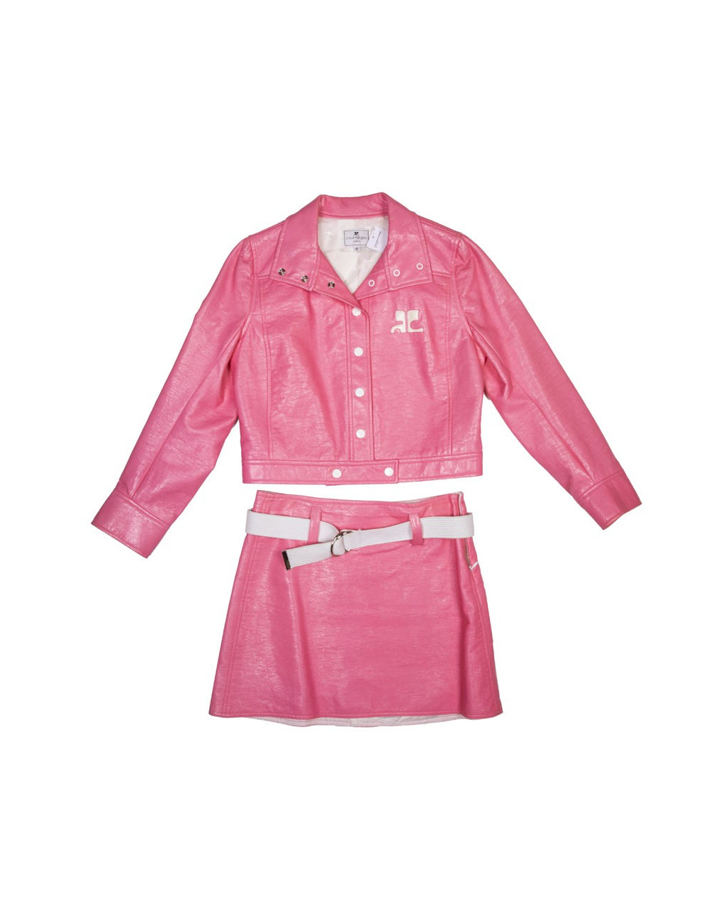 Ensemble blouson et jupe COURREGES rose