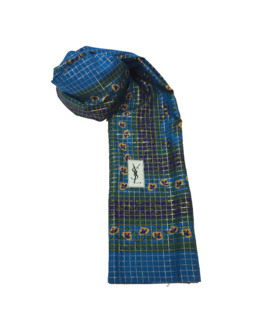 YVES SAINT LAURENT stole in cotton and gold threads