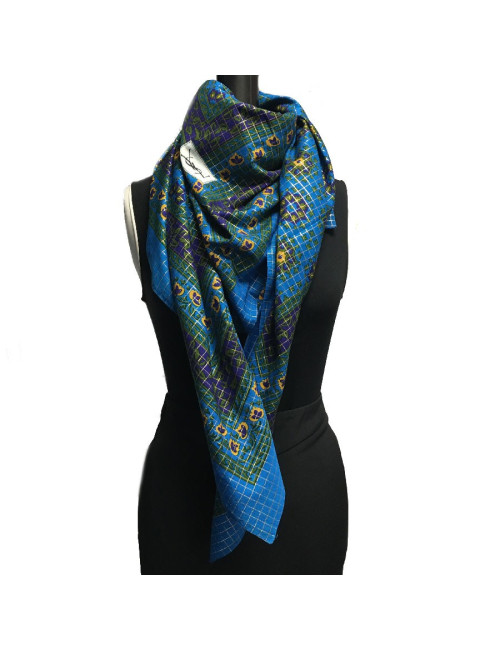 YVES SAINT LAURENT stole in cotton and gold threads