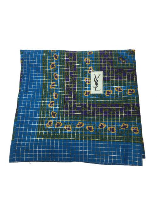 YVES SAINT LAURENT stole in cotton and gold threads