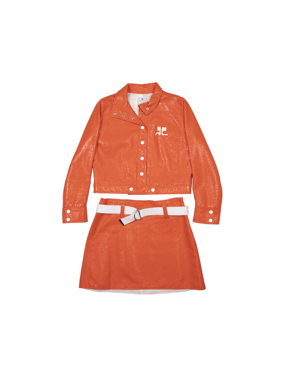 Ensemble bouson et jupe COURREGES orange 