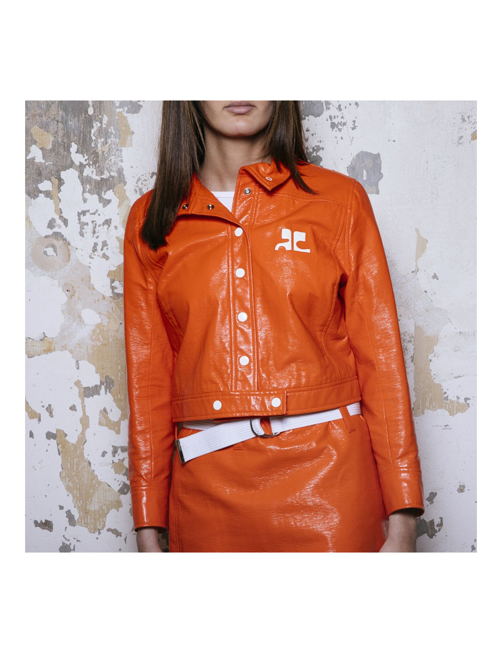 Ensemble bouson et jupe COURREGES orange 