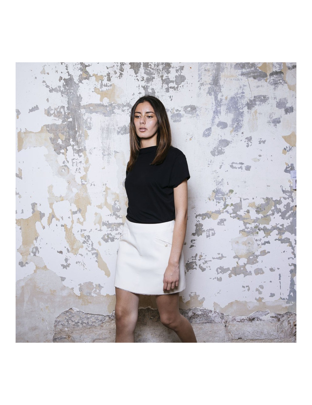 CHANEL short skirt in beige wool size 38FR