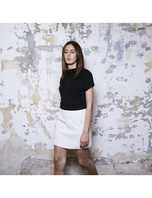 CHANEL short skirt in beige wool size 38FR