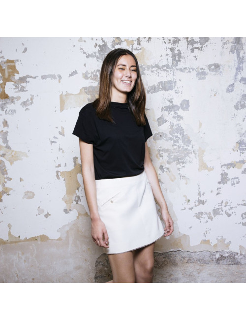 CHANEL short skirt in beige wool size 38FR