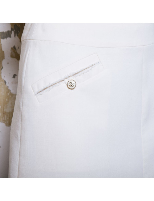 CHANEL short skirt in beige wool size 38FR