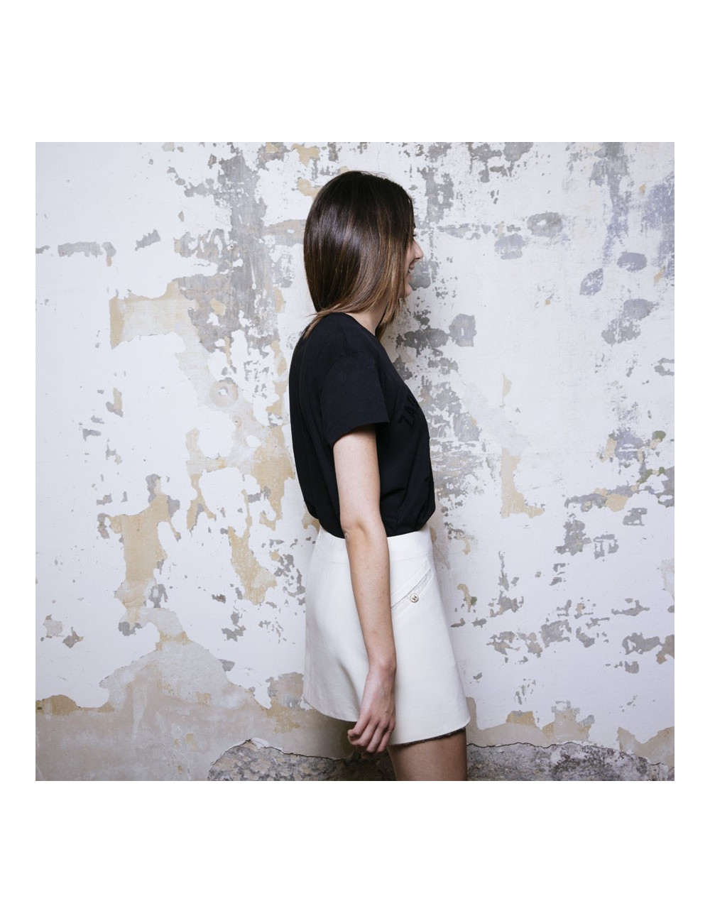 CHANEL short skirt in beige wool size 38FR