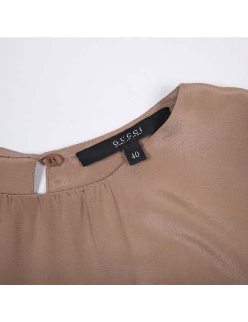 Robe T 40 GUCCI soie 100% beige noire jaune