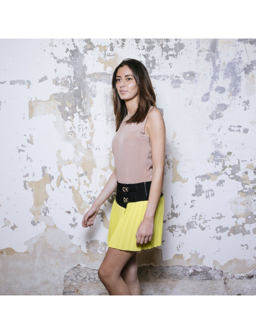 Robe T 40 GUCCI soie 100% beige noire jaune