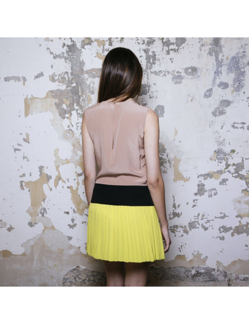 Robe T 40 GUCCI soie 100% beige noire jaune