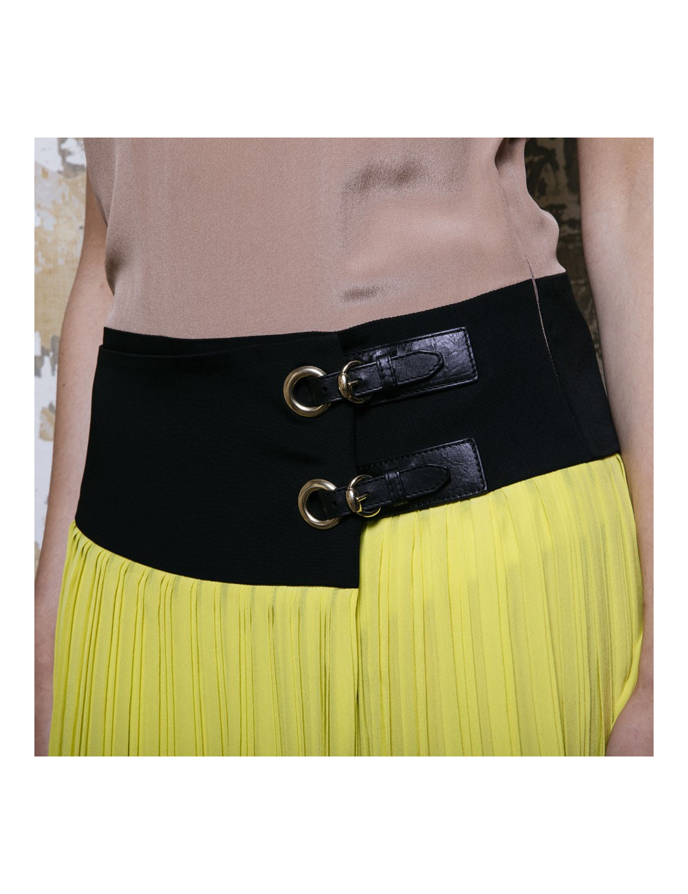 GUCCI dress in camel, black and yellow silk size 40 it / 36 FR