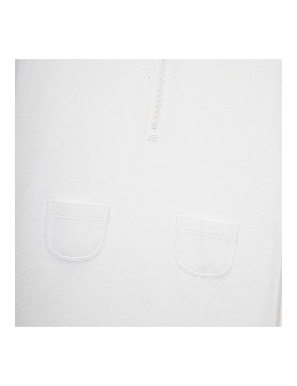 Robe sweat COURREGES blanche et capuche verte