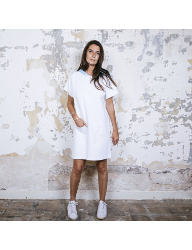 Robe sweat COURREGES capuche BLEUE