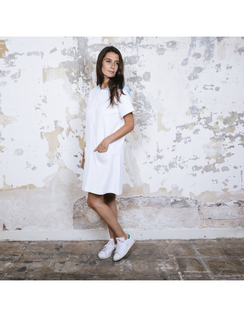 Robe sweat COURREGES capuche BLEUE