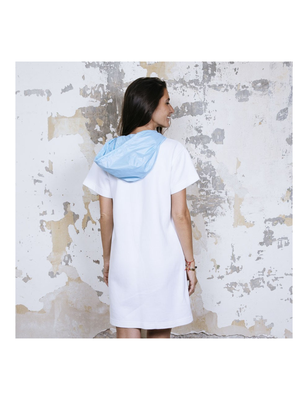 Robe sweat COURREGES capuche BLEUE