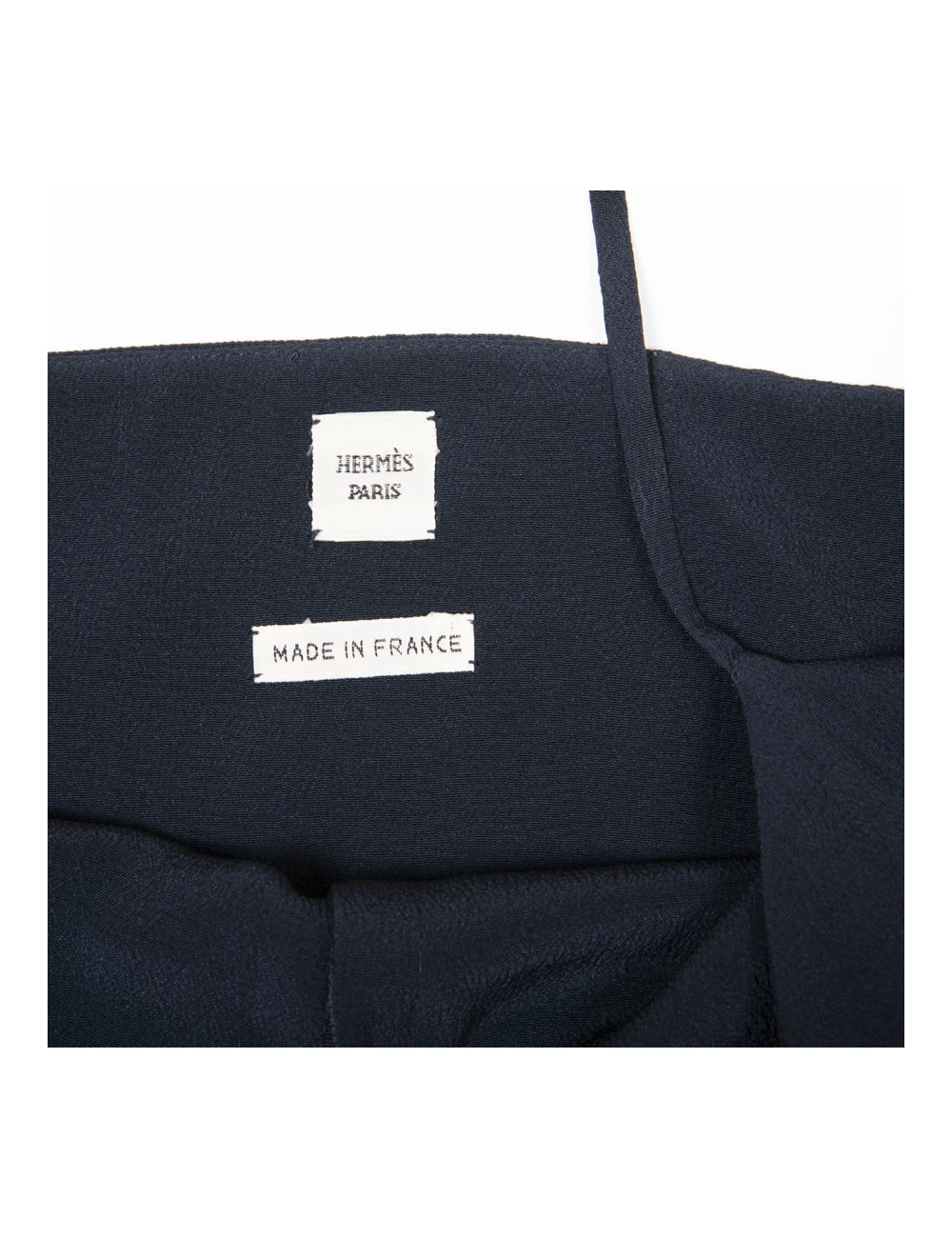 Robe T 34 HERMES soie bleue marine