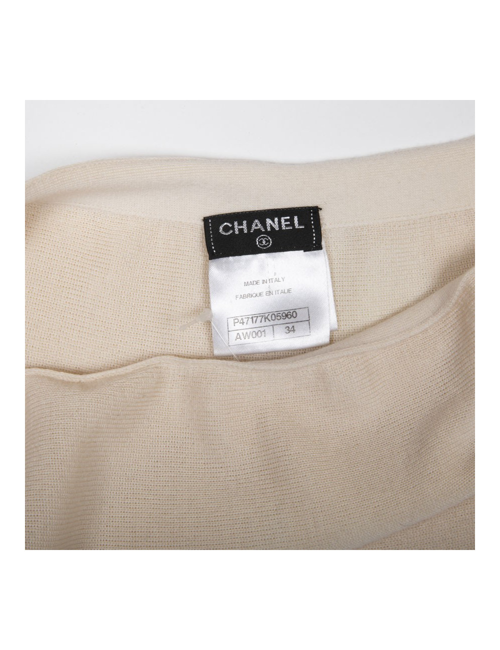 Jupe T34 CHANEL laine et cachemire écrue