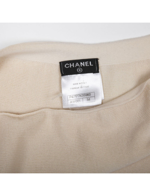 Jupe T34 CHANEL laine et cachemire écrue